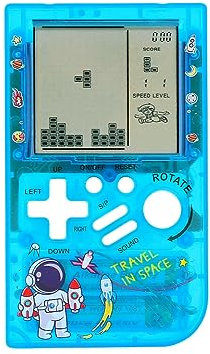 CZT Creativo trasparente piccolo Brick machine Console di gioco retrò Console di gioco portatile Puzzle interessante Regali per bambini Regali dello studente Console di gioco tascabile (Blue)