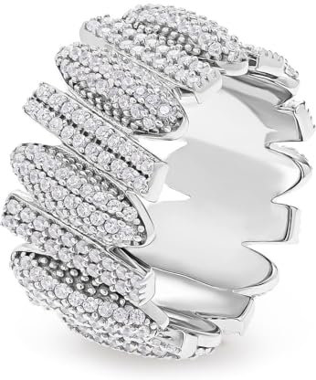 JETTE Damen-Damenring 925er Silber 354 Zirkonia 51, Silber 32025588