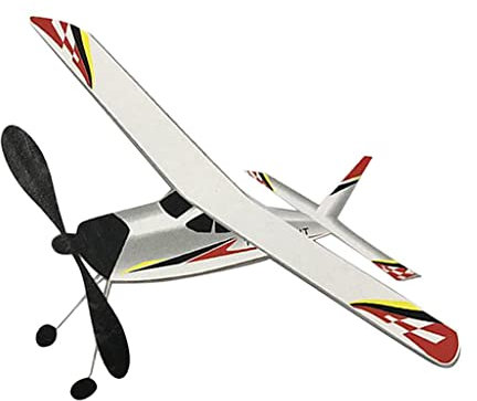 Tiuimk Rubber Band Elastic Powered Glider Airplane Toy Outdoor Flying Machine Kits