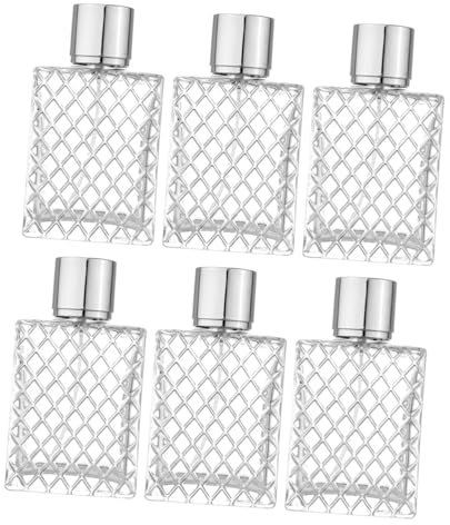 FRCOLOR 6 botellas de perfume de pulverización fina, mini botellas de spray de cristal, botella de spray de viaje, botella vacía, botella de agua, contenedor, pulverizador, viajes, aluminio