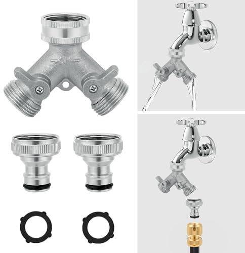 Sylken 3/4 Tap Y Splitter Brass,2 Way Garden Hose Splitter,Garden Hose Splitter Hose Connector High Flow Rate, Individually Controllable Valves for Outdoor & Garden Hoses.