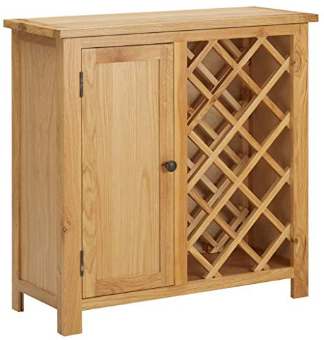 Mengtu Cave pour 11 bouteilles 80 x 32 x 80 cm en bois massif de chêne, porte-bouteille de vin, cave à vin, décoration pour la maison, porte bouteilles de vin, meuble à vin