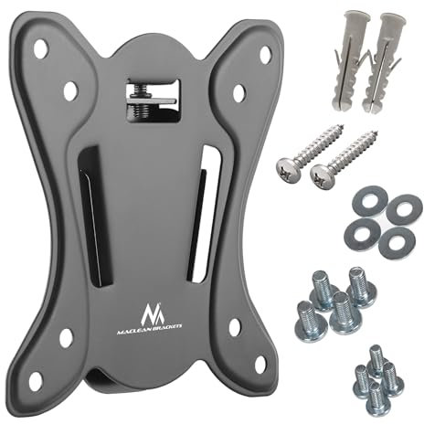 Maclean MC-715A Soporte de Pared para TV Extrafino OLED QLED LCD Monitor LED Soporte para TV Plasma de 13 a 27 Compatible con VESA 75x75 100x100 Carga hasta 25kg