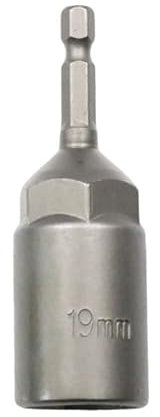 6-19mm Quick-Change 1/4 inch Hex Shank Metric Deep Socket Screwdriver Impact Nut Setter Extractor Remover Driver Drill Bit, 80mm Length, for Electric Manual Impact Screwdriver (1, 19mm)