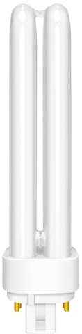 18W Compact Fluorescent Lamp 4-Pin, G24q-2 Cool White 4000K, 1200LM, 2U Double Turn Tube Energy Saving Lamp, 240V PLC 840 CFL Light bulb, Non-Dimmable, Suitable for Corridor, Bathroom, Bedroom, 1 Pack
