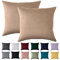 Kissenbezug 80x80 2er Set - Kopfkissenbezug 80 x 80 cm Beige Für Kissen 100% Mikrofaser Kissenhülle Bügelfrei & Knitterfrei mit Reißverschluss