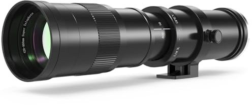 Lightdow EF 420mm-800mm F8.3 Obiettivo Manuale per Canon EF EF-S Mount, Teleobiettivo Professionale a Corpo Metallico, per Cannon EOS 90D 7D 6D 5D Mark II/III/IV, Rebel T7 -Nero