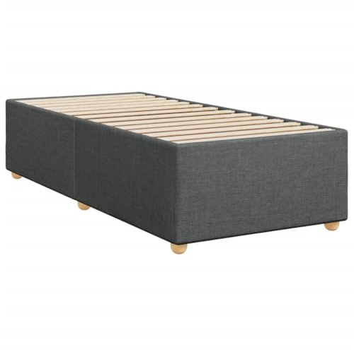 vidaXL Estructura de Cama sin colchón Tela Gris Oscuro 90x200 cm