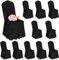 Showgeous 10 Stück Stuhlhussen Schwarz Polyester Spandex Lycra Stretch Stuhlhussen mit Rock,Esszimmer Hochzeit Stuhlhussen Universelle Waschbare Stuhlhussen für Hochzeitsfeier Bankett Dekoration