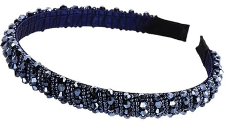 Bandeau Mode Femme avec Perles de Cristal, Serre-tête Cheveux Femme avec effet Strass