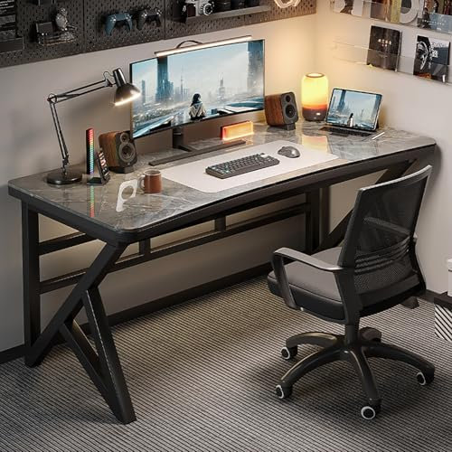 CUCKQUIC Computertisch, Großer Computer-Bürotisch-Arbeitsplatz, Arbeitstisch, Arbeitstisch, Moderner, Einfacher PC-Tisch Für Home-Office-Gaming A,160x60x75cm
