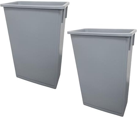 Chabrias Ltd Grey Slim Recycling Bin - 87 Litre, Space-Saving Design, Durable Plastic, Easy-to-Clean, Ideal for Home, Office, Pubs Eco-Friendly Waste Solution, Effortless Disposal (2 Pack)