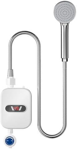 3500w M-ini Calentador De Agua Instantáneo Eléctrico Calentador De Ducha 220V Grifo De BañO Calentador De Agua Calentador De Agua Termostático Con Pantalla Digital Boquilla Manguera