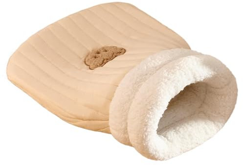 Cat Bed Cave Sleeping Bag - Cat Bed Cave Cat Beds Soft and Washable Design - Cat Sleeping Bag with Cute Bear Pattern for Cats and Small Pets