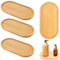 Bambus Tablett, 4 Stück Ovale Holztabletts Kleines, Holz Servierplatte, Holz Oval Holztabletts Deko, Rundes Bambustablett Klein für Untersetzer Tee Kaffee Kuchen 17,5 x 8,8 cm