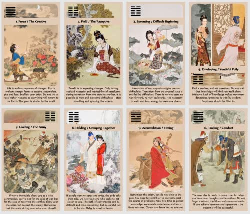Generisch Yin Yang Orakelkarten Deck - I-Ching Orakel Buch der Veränderungen - 64 Hexagramm