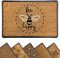 Mighty Mats Rubber Coir Tray Door Mat - Dirt Scraping Anti-Slip Front Door Rug for Sheltered Outdoor Areas with Durable Rubber Backing - Versatile Door Carpet - Bee Happy, 40 x 60cm
