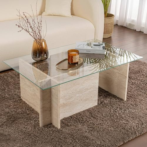 Dmora Couchtisch Illasi 105x65x40h cm Beige mit Ablage