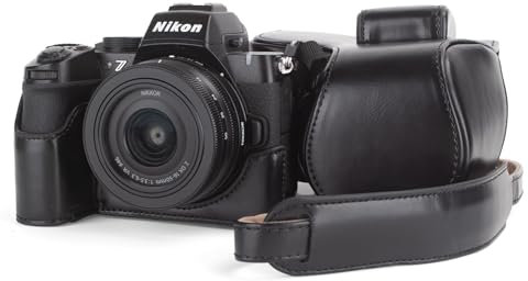 MUZIRI KINOKOO Housse pour Nikon Z50 II caméra avec Objectif DX 16-50mm, PU Cuir Z50 II / Z50II caméra étui de Protection - étui Amovible avec Bracelet d'épaulière et Petites bagues - Noir
