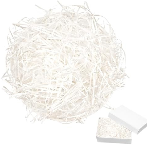 300g White Shredded Tissue Paper For Gift Boxes, Shredded Paper For Gift Boxes White Tissue Paper, Hamper Filling, Hamper Box for Valentine's Day Birthday Gift Decorations DIY Gift Packaging