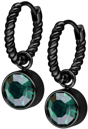 Wildcat Ohrringe - Little Twisted Hoops - Schwarz, Diamantschwarz - Chirurgenstahl 316L - wasserfest, langlebig, hautverträglich