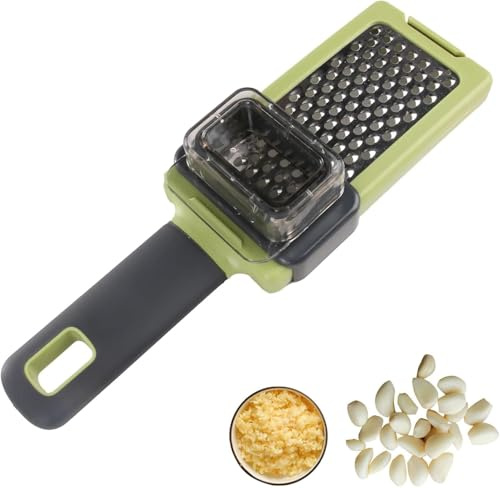 Premium Stainless Steel Handheld Grater for Garlic and Ginger - Ergonomic Design, Multi-Purpose Kitchen Tool, Dishwasher Safe and Rust-Resistant