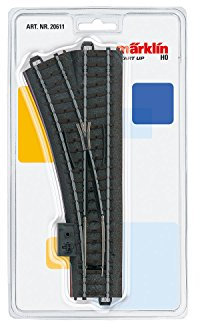 Märklin Start up 20611 - Modelleisenbahn Handweiche Links - Spur H0 - Länge 188,3 mm