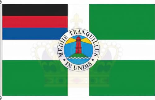 KÖNIGSBANNER Zertifizierte Flagge Fahne Borkum - LER 100 x 150cm - Hissflagge doppelt gesäumt mit Karabinerhaken aus deutscher Flaggen-Manufaktur