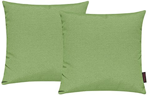 Fino Kissenhülle ca. 40 x 40 cm hochwertig & knitterarm Farbe 39 Kiwi (2er Set)
