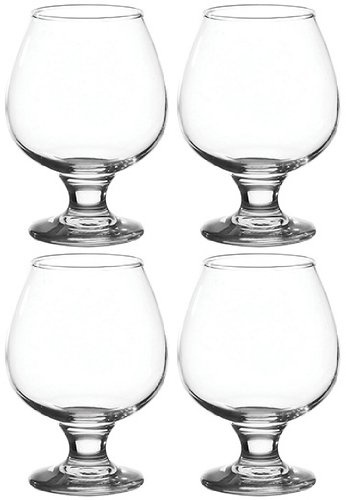 Set of 4 Large 390ml Stemmed Brandy Glasses