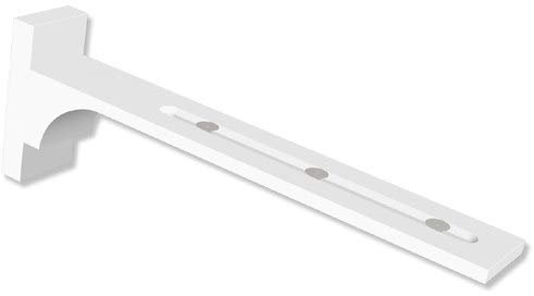 INTERDECO Wandträger/Wandwinkel Langloch 6,5-18,5 cm Abstand (variabel) Weiß für Gardinenschiene/Innenlaufprofil 20 mm Ø Variax