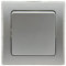 DELPHI Wechsel-Schalter Lichtschalter Unterputz 250V~ mit 1-fach Rahmen Geeignet für Mehrfachrahmen Einsatz 55x55mm Silber Grau