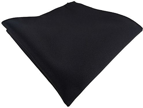 TigerTie Satin Einstecktuch in schwarz einfarbig Uni - Tuch Polyester - Größe 26 x 26 cm