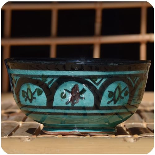 Simandra Orientalische marokkanische Keramikschale Keramik Müsli Obst Salat Schale Schüssel Deko mini Color Grün