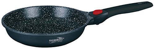 HAUSSMANN heritage-Poêles à Crêpière 28 cm - Manche Amovible - Fonte d'Aluminium - Revêtement type pierre - Tous feux dont induction - Sans PFOA (Poêle 28cm)