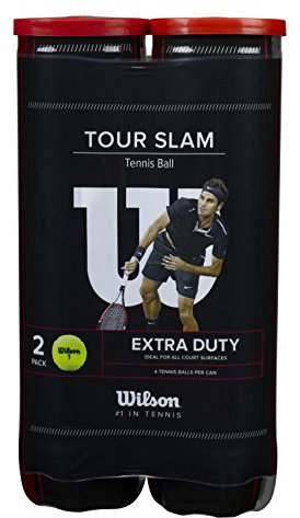 Wilson Tour Slam 4 Tennis Ball Can 2-Pack, Yellow, NS