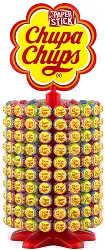 Chupa Chups Assorted Lollipop Carousel, 7 Flavours of Party Sweets In Bulk - 200 Lollies