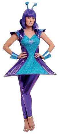 Smiffys Alien Lady Costume, Multi-Coloured Halloween und Karneval