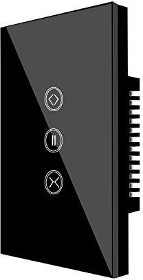 Jinvoo Smart US WIFI Touch Switch, telecomando senza fili, interruttore per tapparelle controller, compatibile con iOS/Android, funziona con Alexa Echo e Google Assistant-Black
