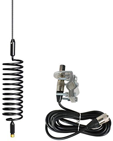 Thunderpole Antenne radio CB Orbitor et kit de montage de barre de miroir à 4 boulons | Antenne radio CB Springer
