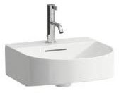Laufen Sonar Aufsatz-Handwaschbecken, ohne Hahnloch, mit Überlauf, 410x420mm, inkl. Ventilabdeckung, inkl. Schablone, weiß, Farbe: Weiß - H8163410001091