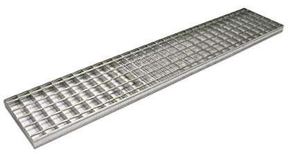 Jardibric - Grille Caillebotis (20 x 100 cm) avec Cadre en Acier galvanisé pour collecteur d'évacuation des eaux pluviales - Peut s'adapter sur un Regard ou un Caniveau en Béton