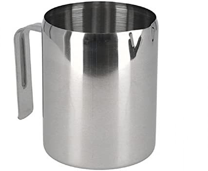 Jarra de leche de acero inoxidable 750 ml, lechera, taza espuma de leche para café, recipiente para calentar 12 x 14 x 9,5 cm, cocina, apto para lavavajillas