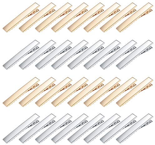 160 Pièces Pinces Crocodiles Cheveux, Métal Alligator Barrette, Pinces Barrette à Cheveux Dents pour Femmes Filles, épingles à Cheveux - Argent/Or
