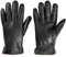 MaxW Herbst Winter Herren Leder Handschuhe Schwarze Schaffell Handschuhe Weiche Warme Touchscreen Fahren Radfahren Fäustlinge Futter aus Kaninchenfellimitat M