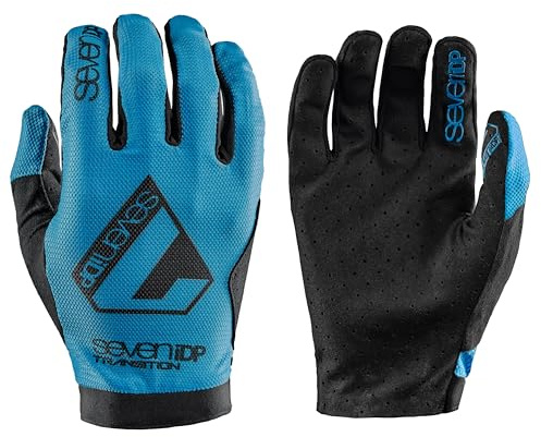 Seven iDP 7iDP Transition Vollfinger Mountainbike Handschuhe - leicht, atmungsaktiv und strapazierfähig MTB Handschuhe (Blau, M)