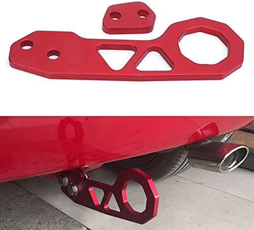 Ymiko Gancio di Traino Posteriore Gancio di Traino Posteriore in Lega di Alluminio Rosso per Anello di Rimorchio per Auto da Corsa di Soccorso Stradale
