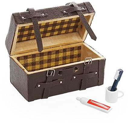 Odoria 1/12 Miniatur Koffer mit Zahnbürste Zahnpasta Set Puppenhaus Zubehör