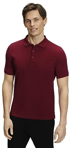 FALKE Herren Polohemd Basic Polo Shirt Piqué M Pl Baumwolle weich hautfreundlich bequem sehr leicht 1 Stück, Rot Wine 8010, M