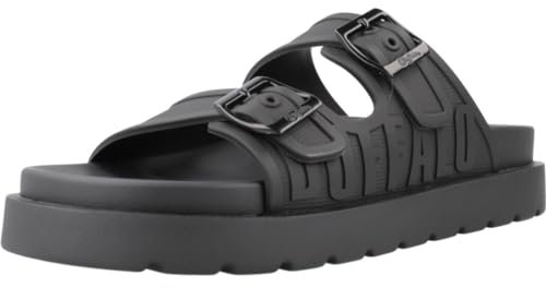 Buffalo Damen Badesandalen EVE-SOL, Damen Sandalen,Outdoorsandalen,Badeschuhe,Aquaschuhe,Wasserschuhe,Woman,Lady,Ladies,Schwarz (Black),39 EU / 6 UK